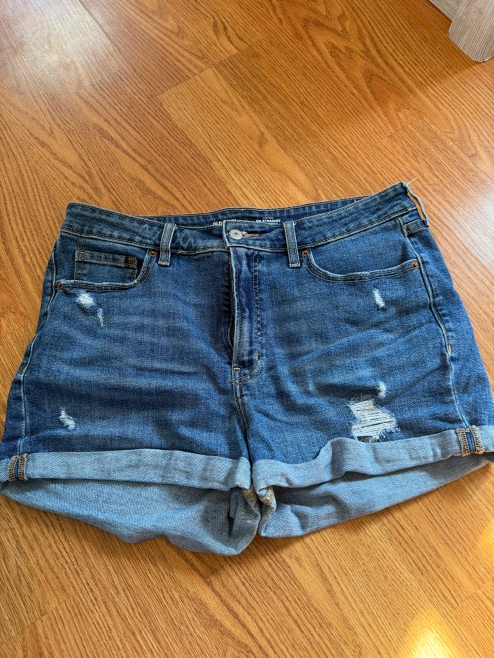 Old Navy Distressed Rolled Hem Denim Shorts - Blue